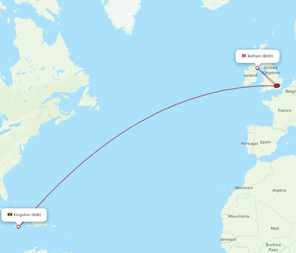 BHD-KIN flight routes