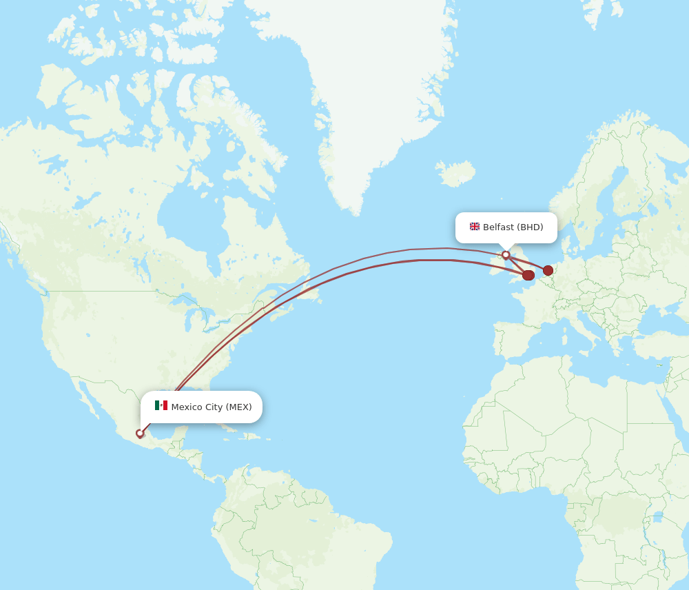 BHD-MEX flight routes
