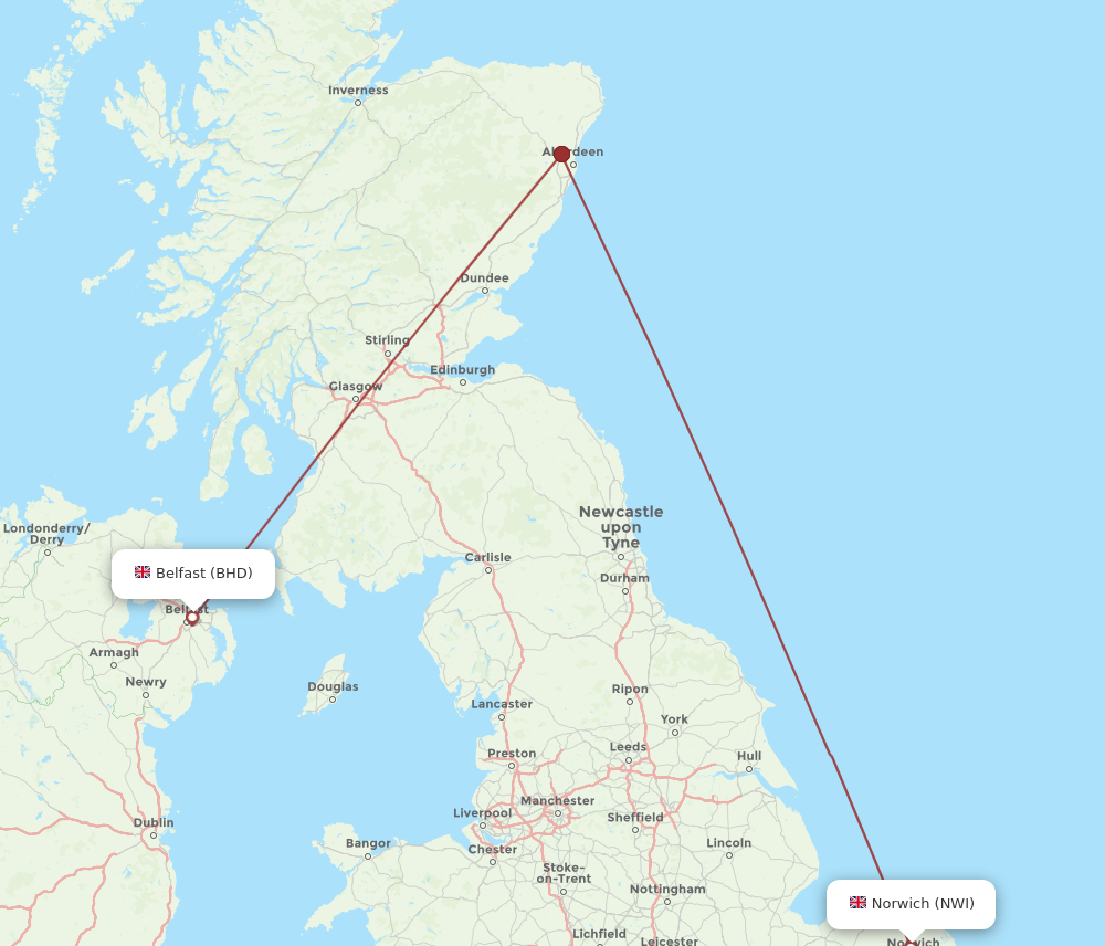 BHD-NWI flight routes