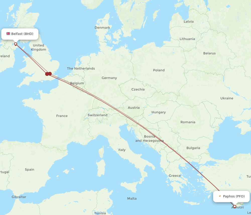 BHD-PFO flight routes
