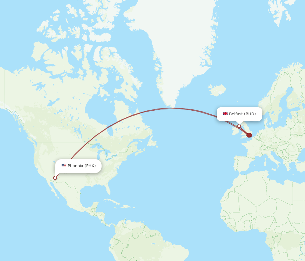 BHD-PHX flight routes