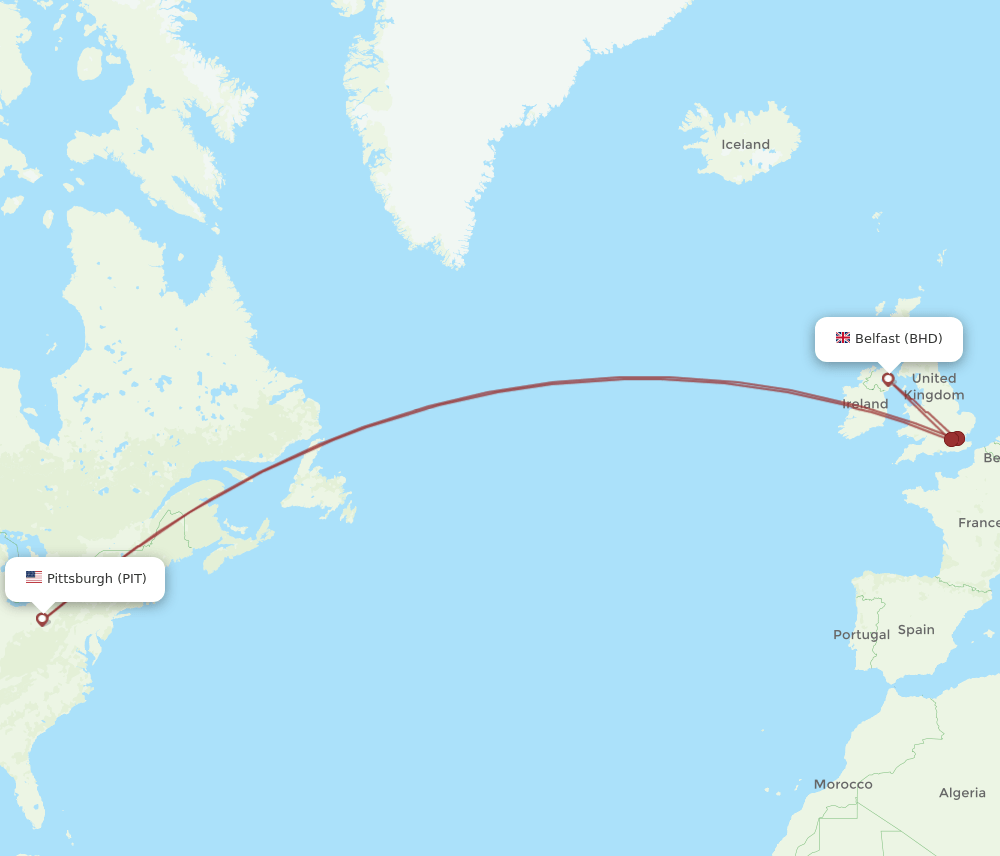 BHD-PIT flight routes