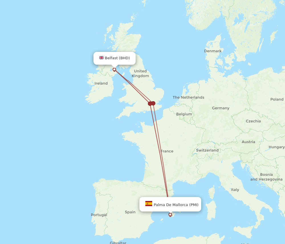 BHD-PMI flight routes
