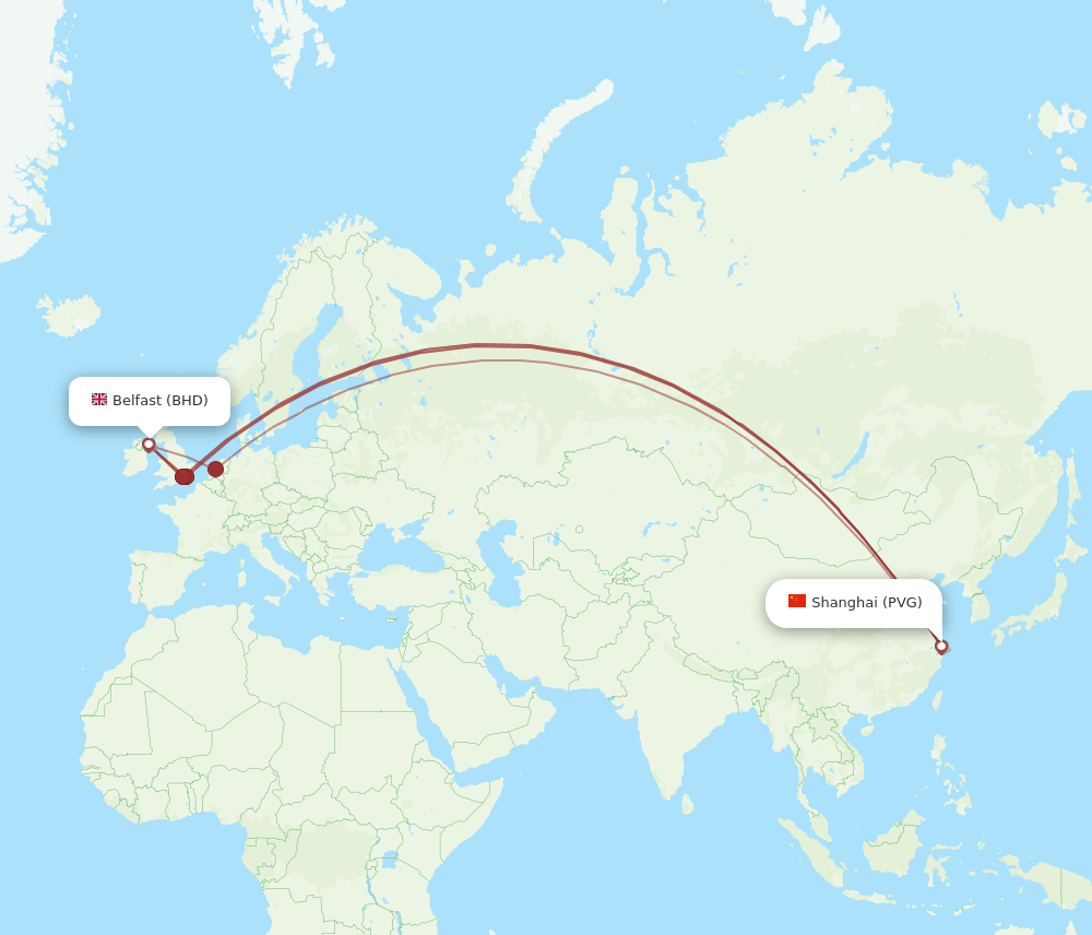 BHD-PVG flight routes