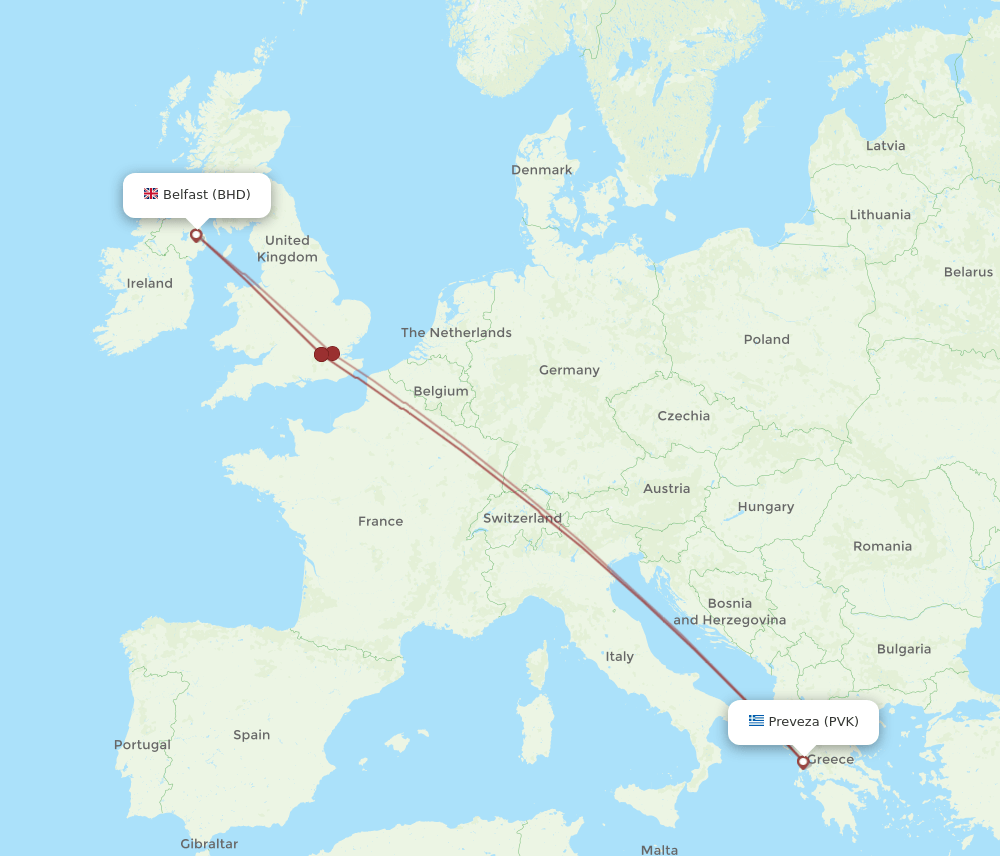 BHD-PVK flight routes
