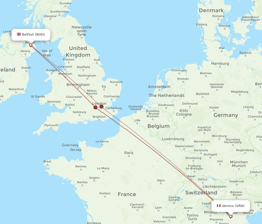 BHD-VRN flight routes