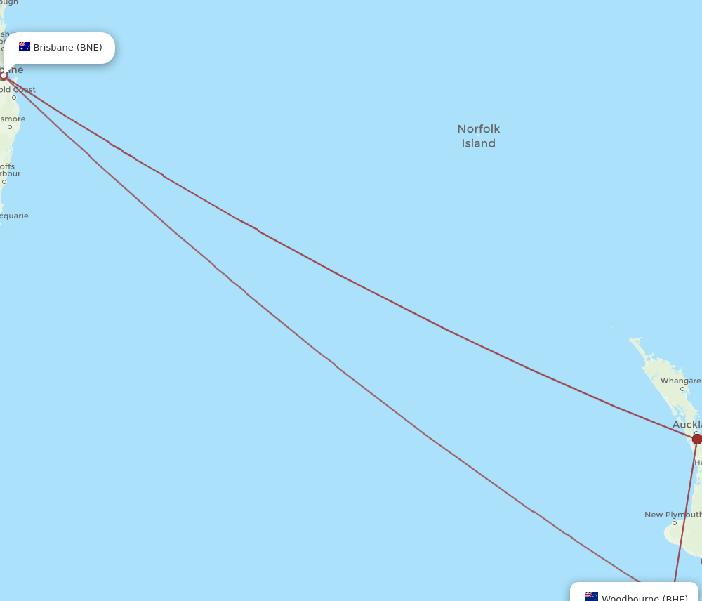 BHE-BNE flight routes