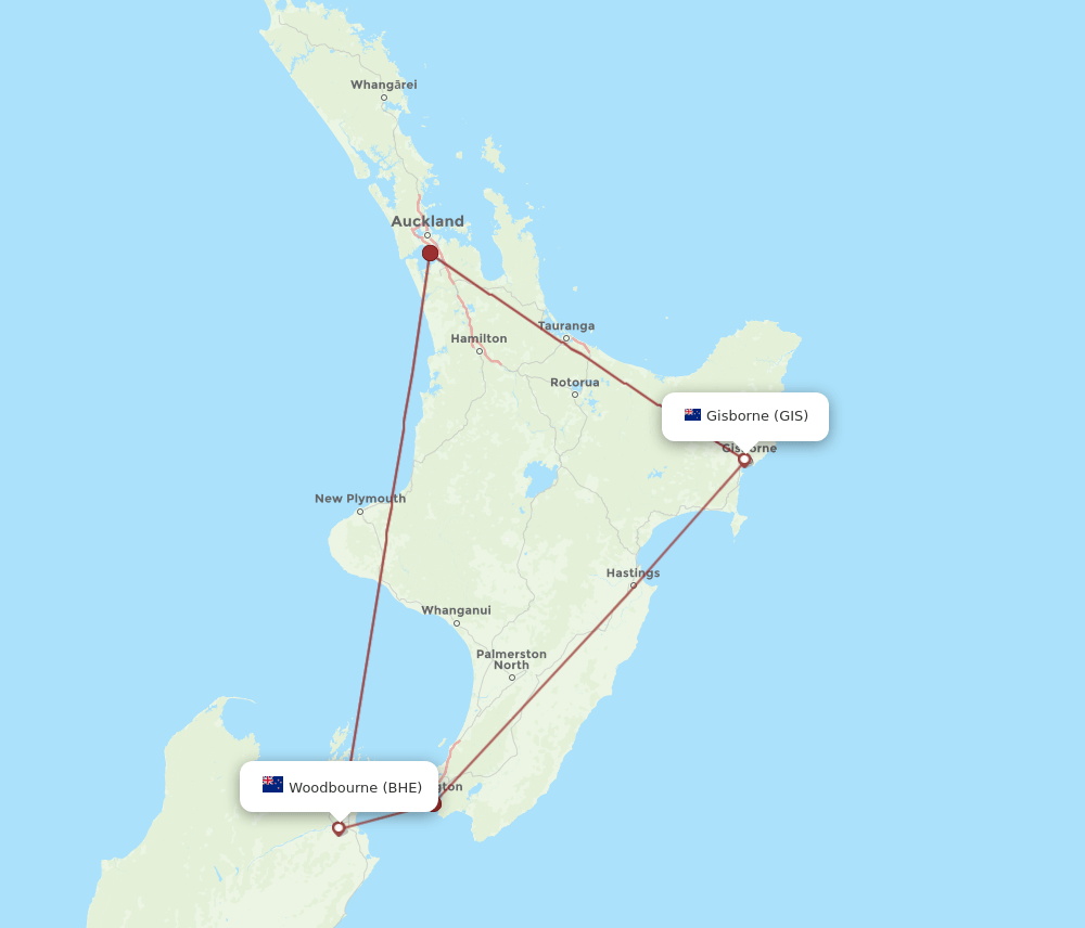 BHE to GIS flights and routes map