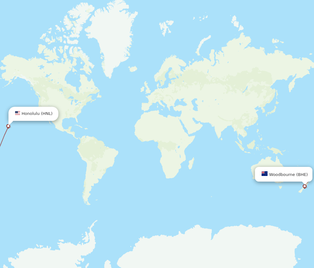BHE-HNL flight routes