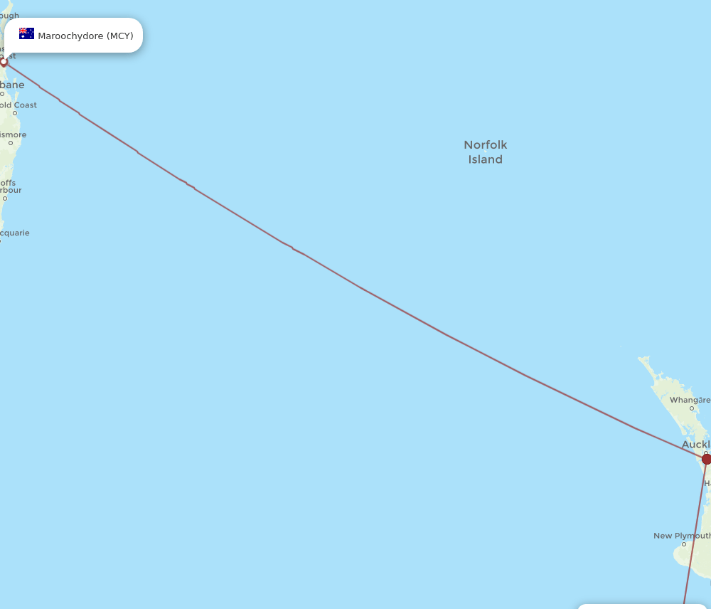 BHE-MCY flight routes
