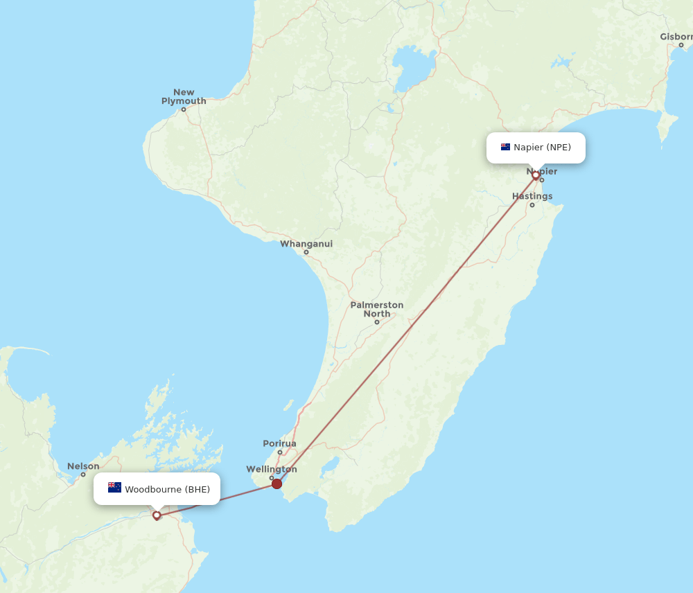 BHE-NPE flight routes