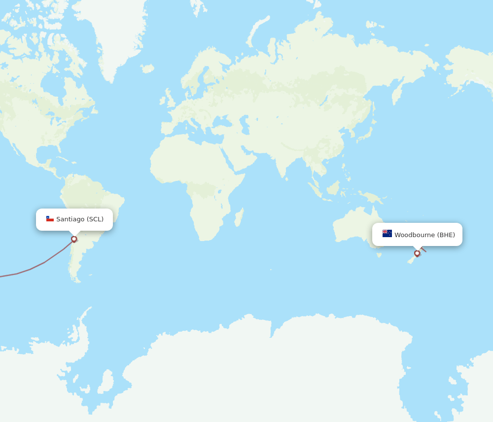 BHE-SCL flight routes