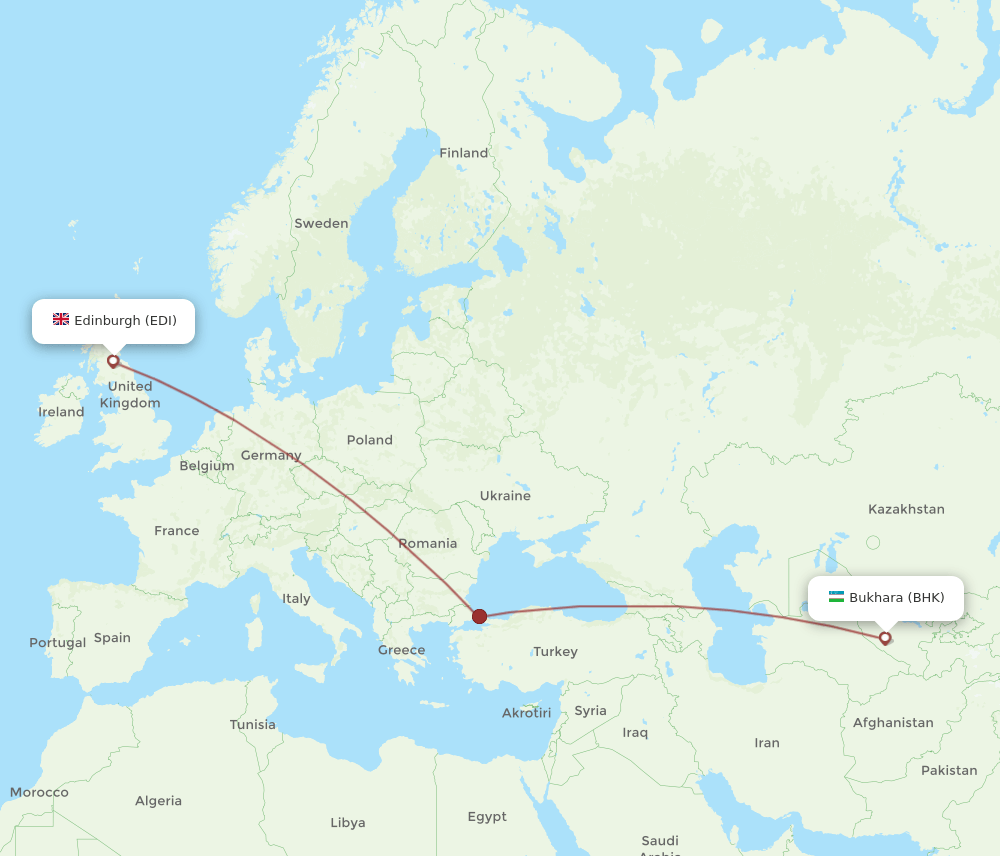 BHK-EDI flight routes