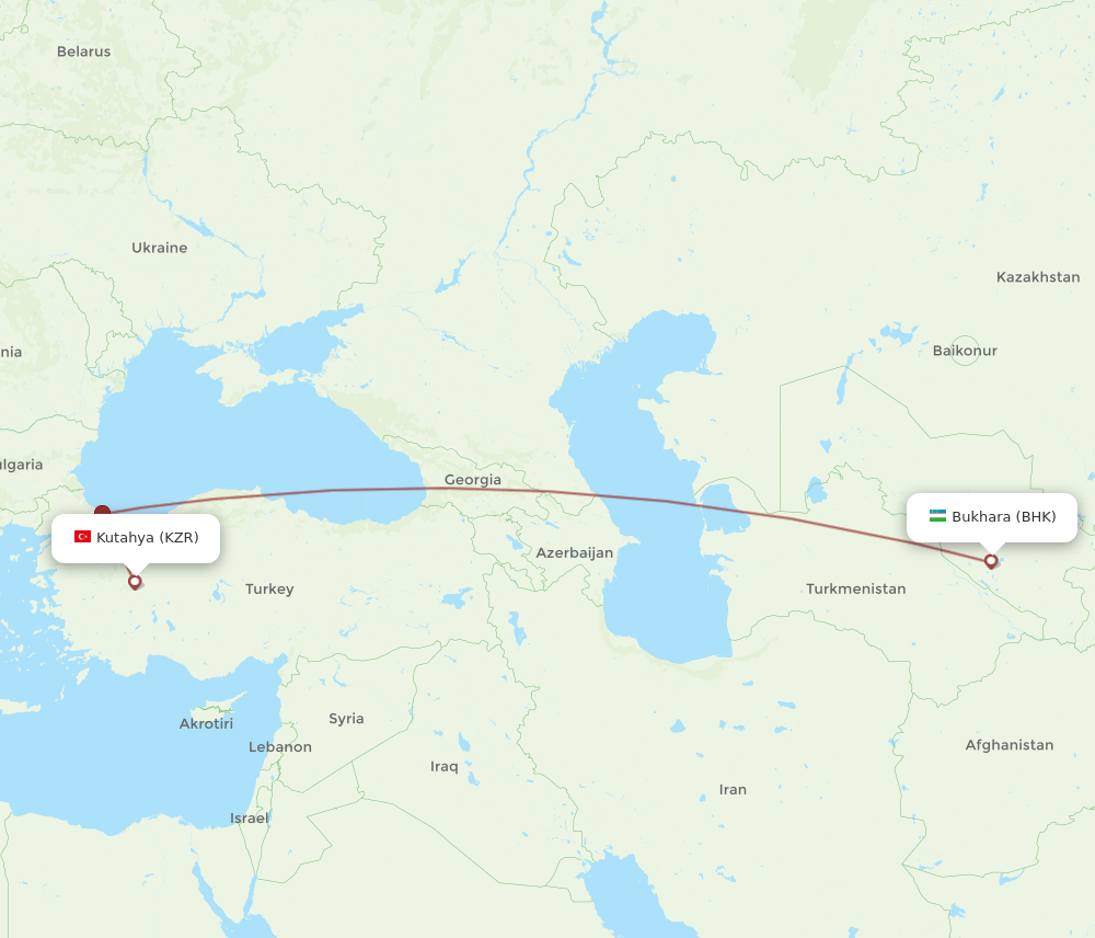 BHK-KZR flight routes