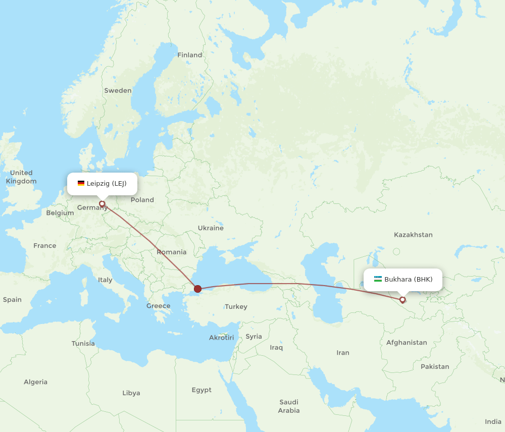 BHK-LEJ flight routes