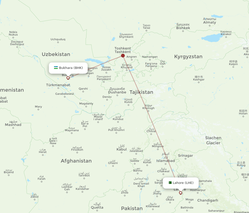 BHK-LHE flight routes