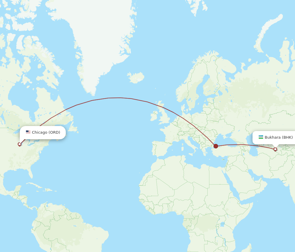 BHK-ORD flight routes