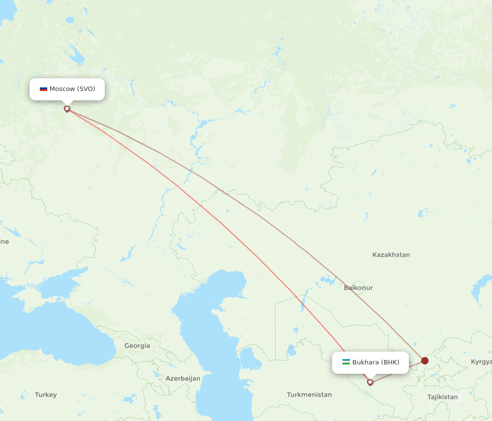 BHK-SVO flight routes