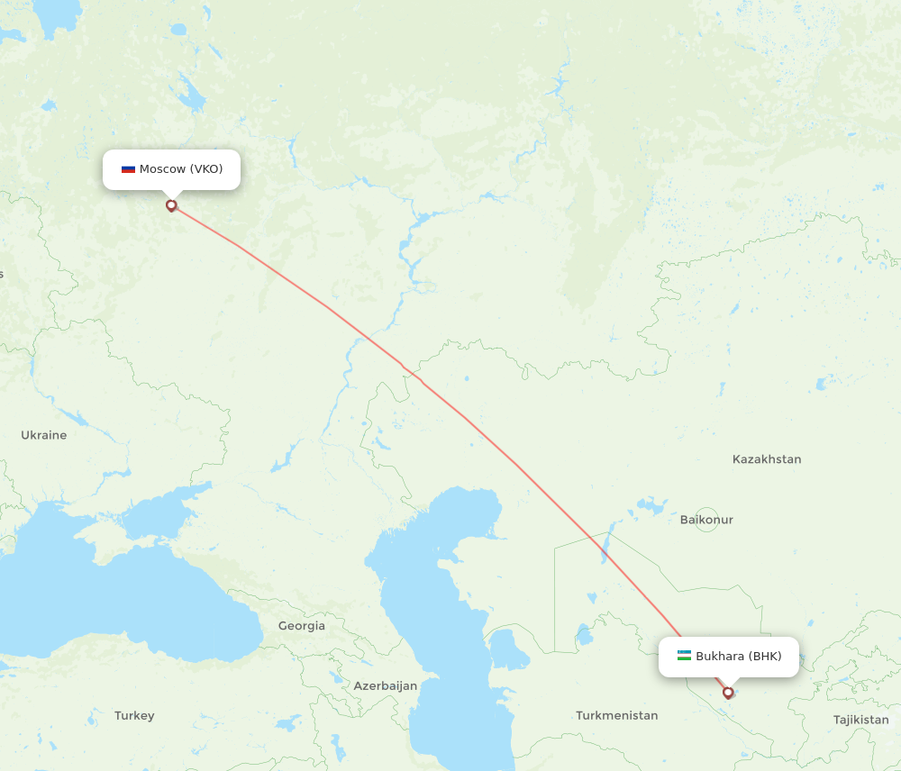 BHK to VKO flights and routes map