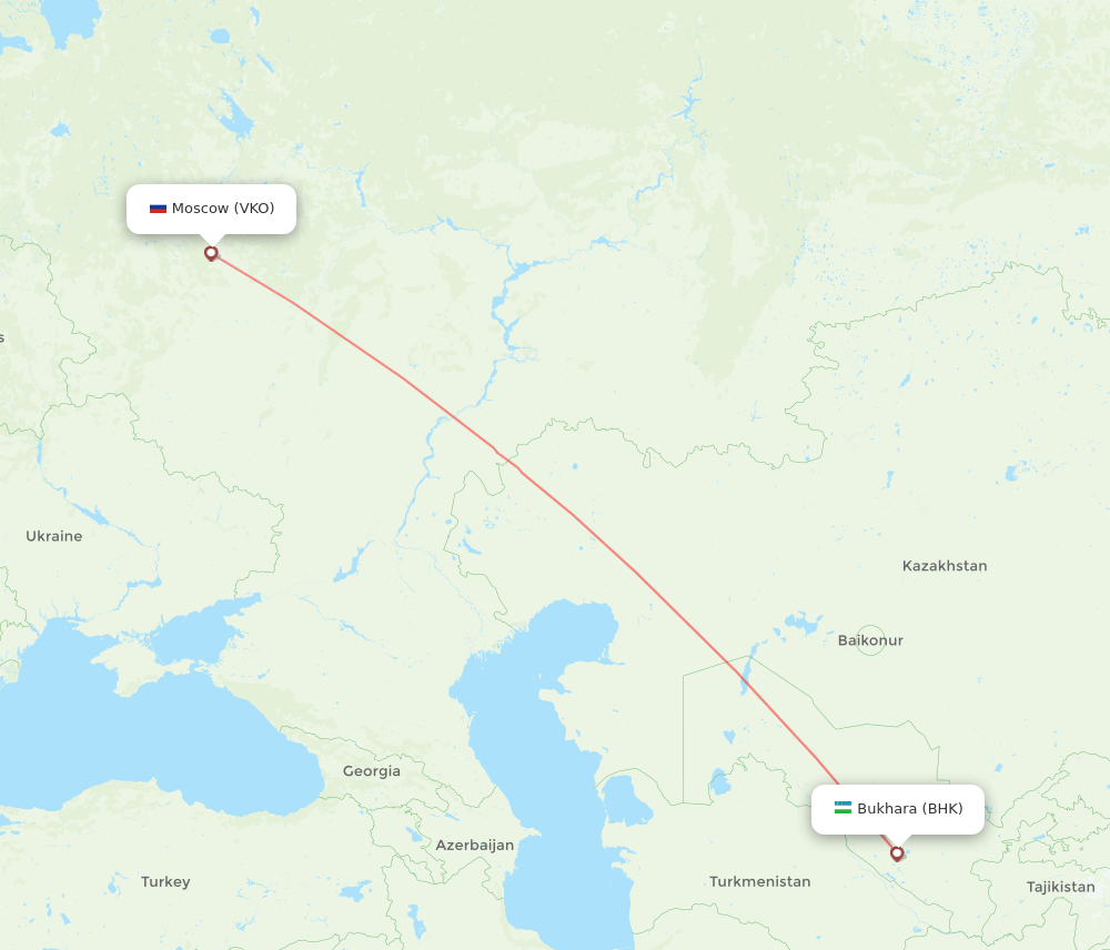 BHK-VKO flight routes