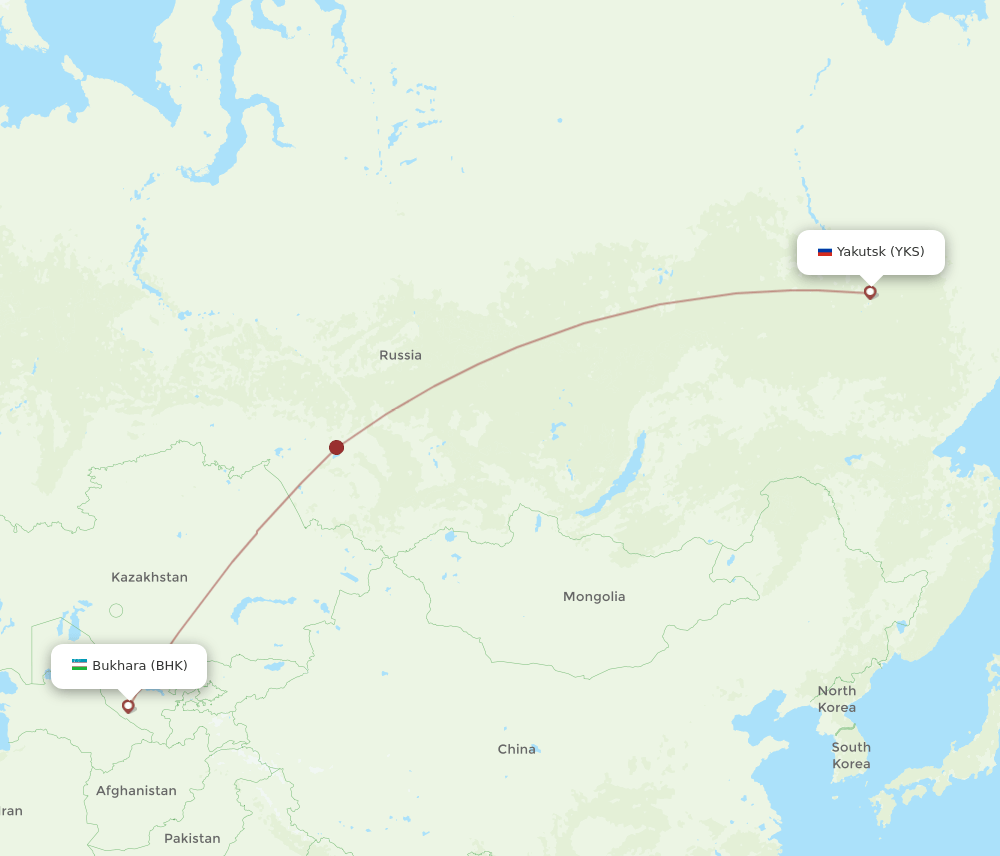 BHK-YKS flight routes