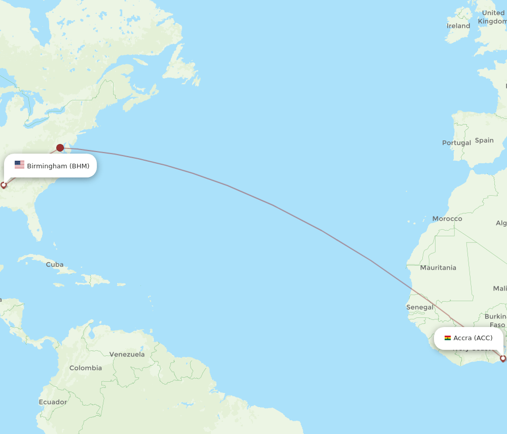 BHM-ACC flight routes