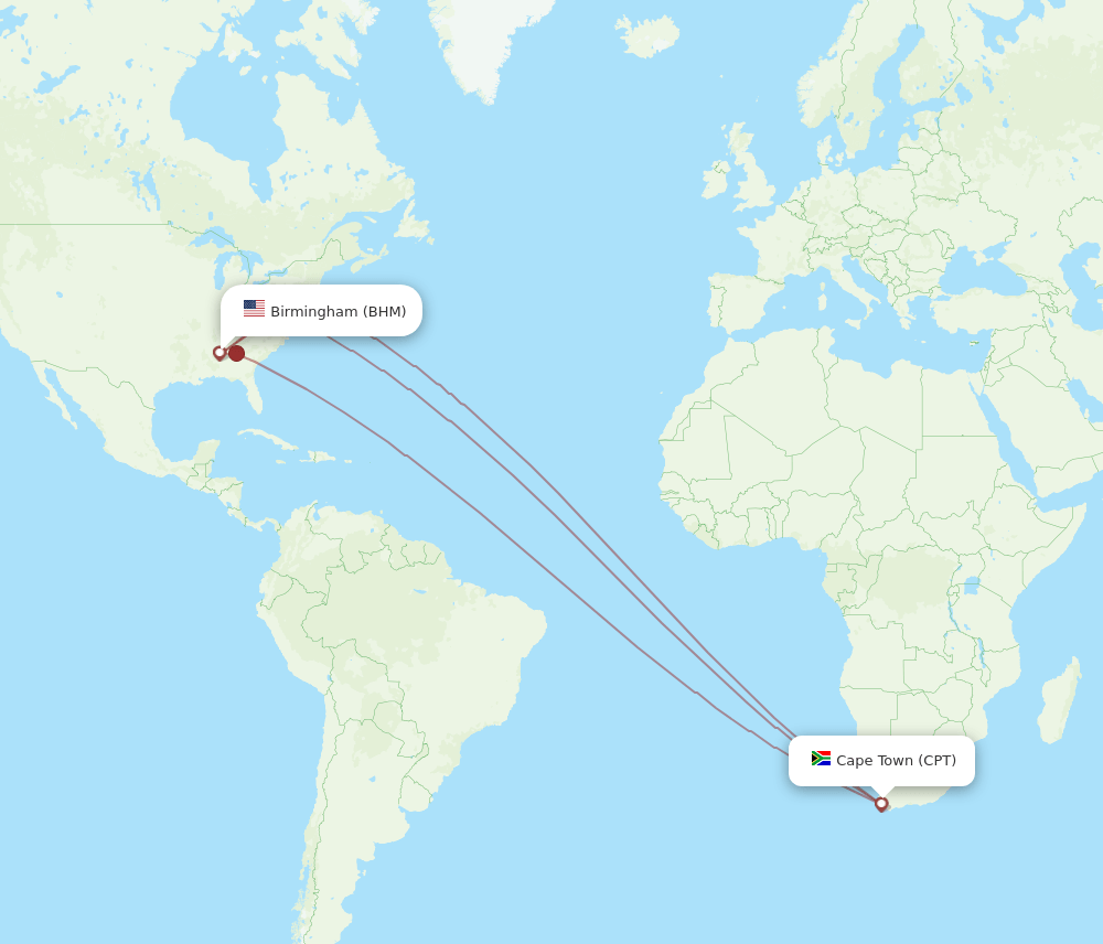 BHM-CPT flight routes