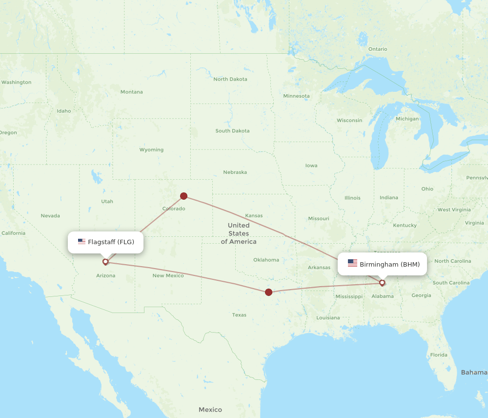 BHM-FLG flight routes