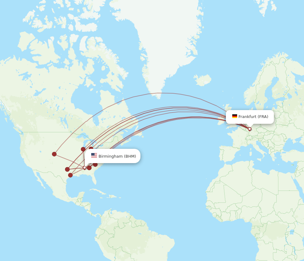 BHM-FRA flight routes