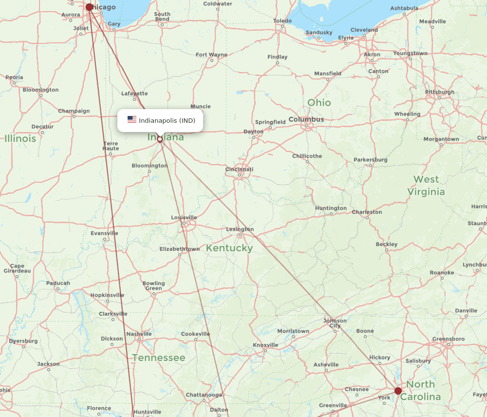 BHM-IND flight routes