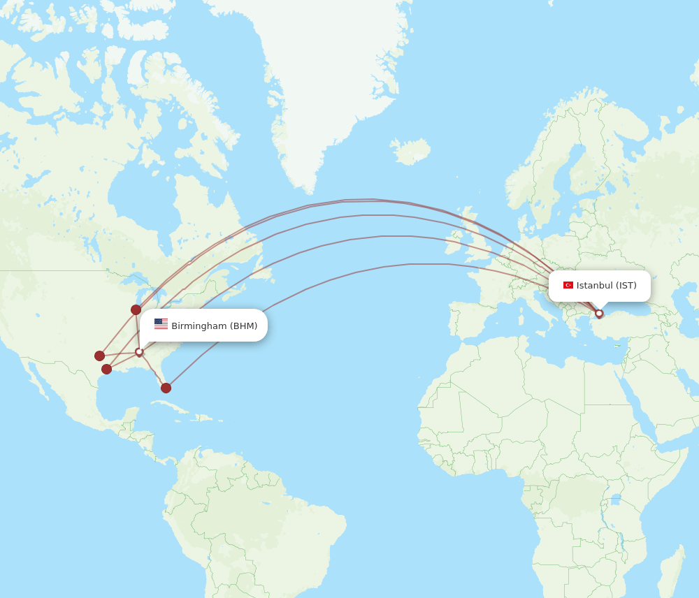 BHM-IST flight routes