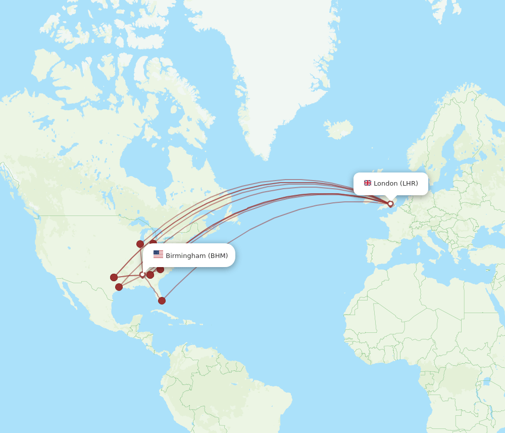 BHM-LHR flight routes