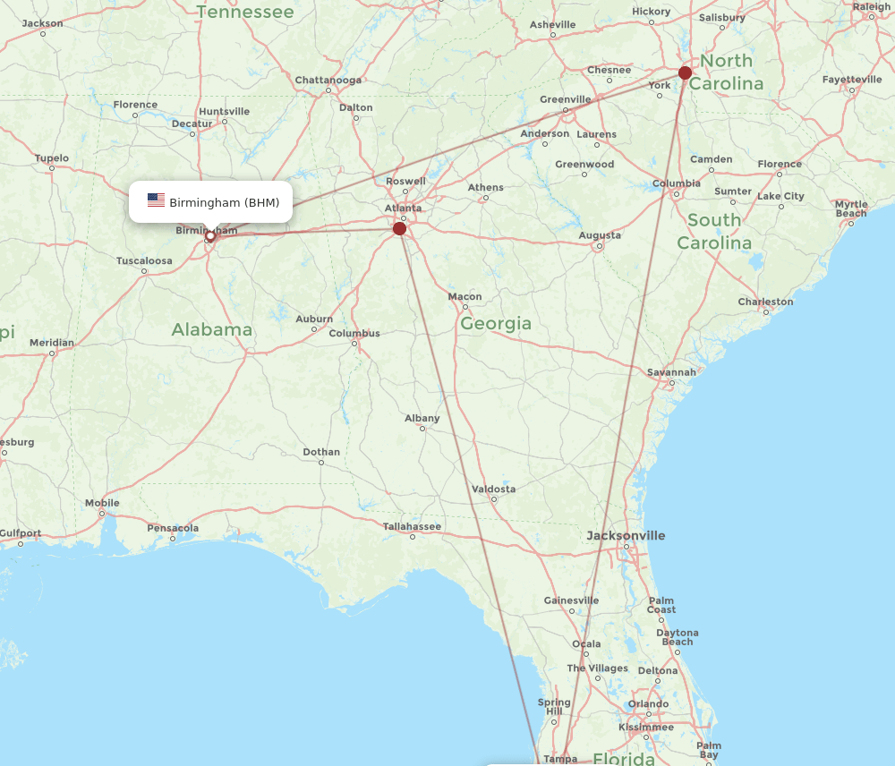 BHM-SRQ flight routes