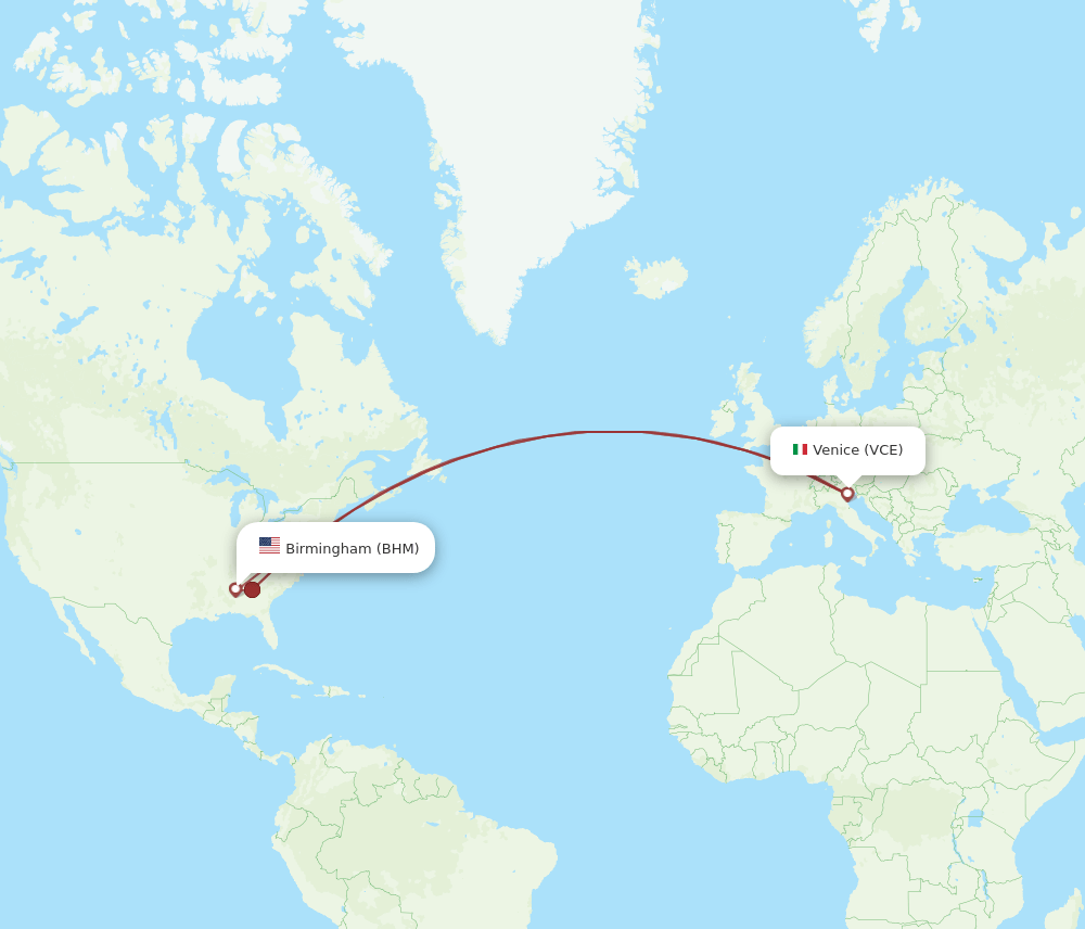 BHM-VCE flight routes