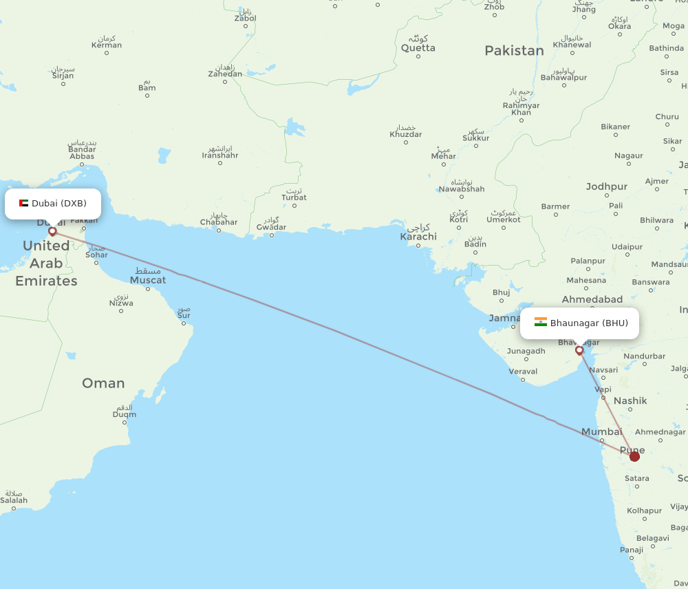 BHU-DXB flight routes