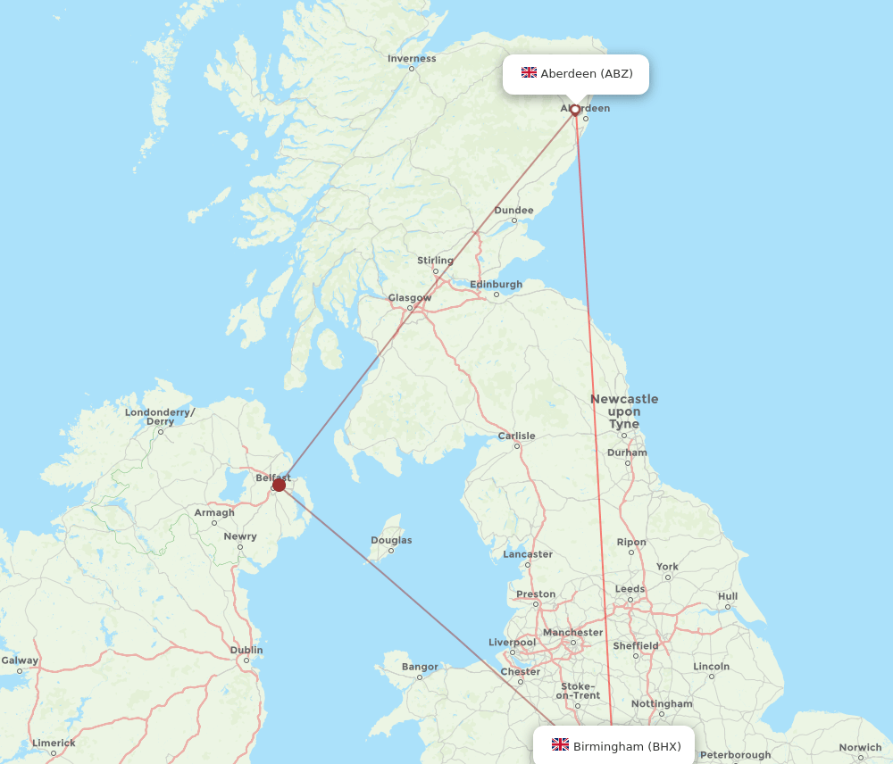 BHX-ABZ flight routes