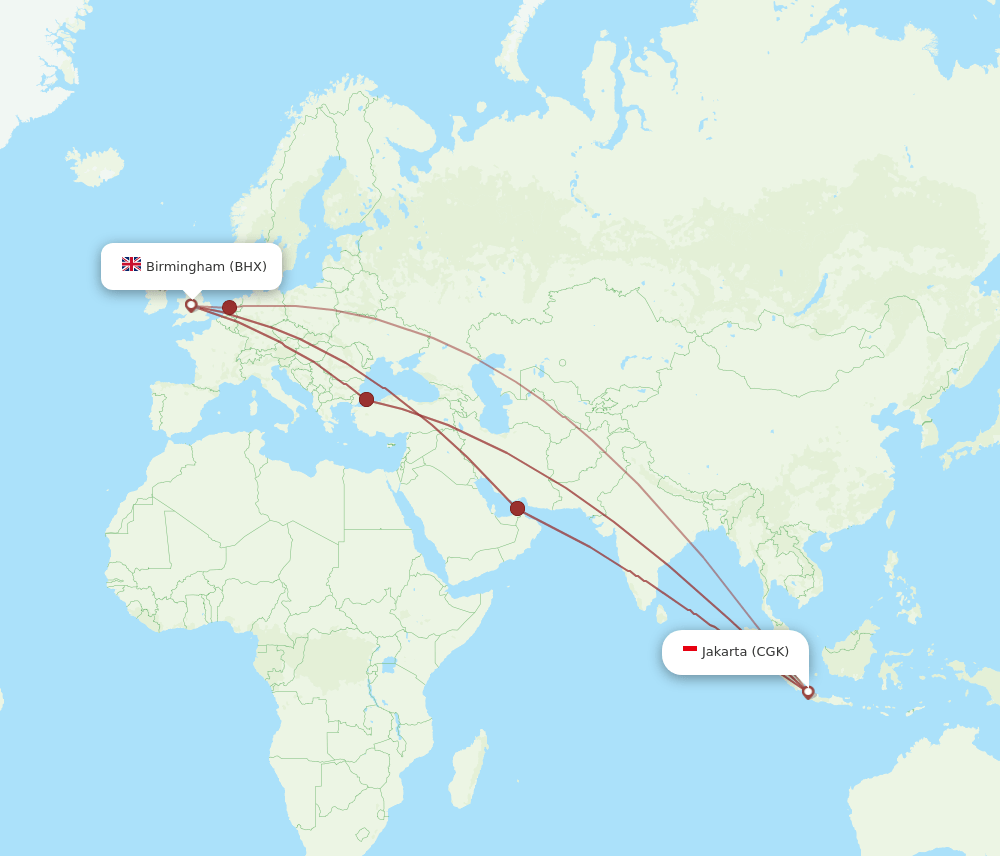 BHX-CGK flight routes
