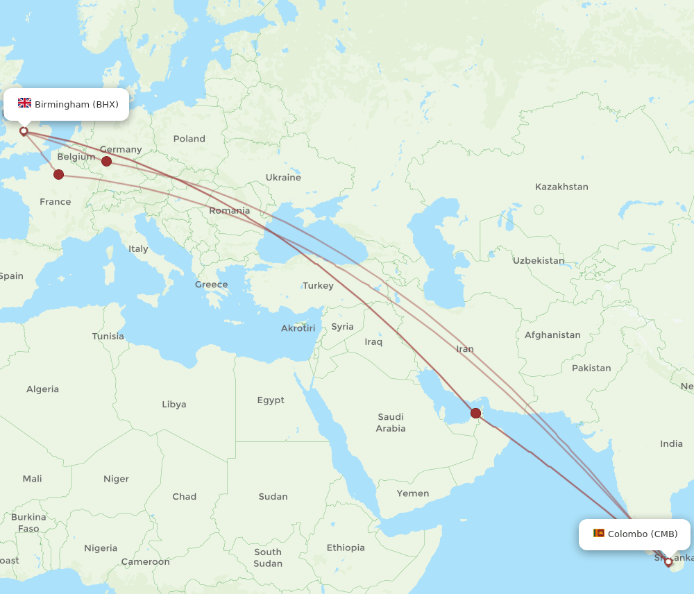 BHX-CMB flight routes