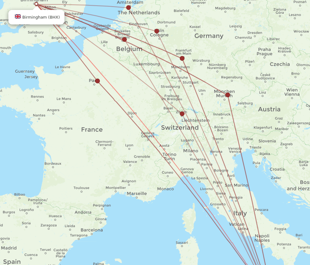 BHX-CTA flight routes