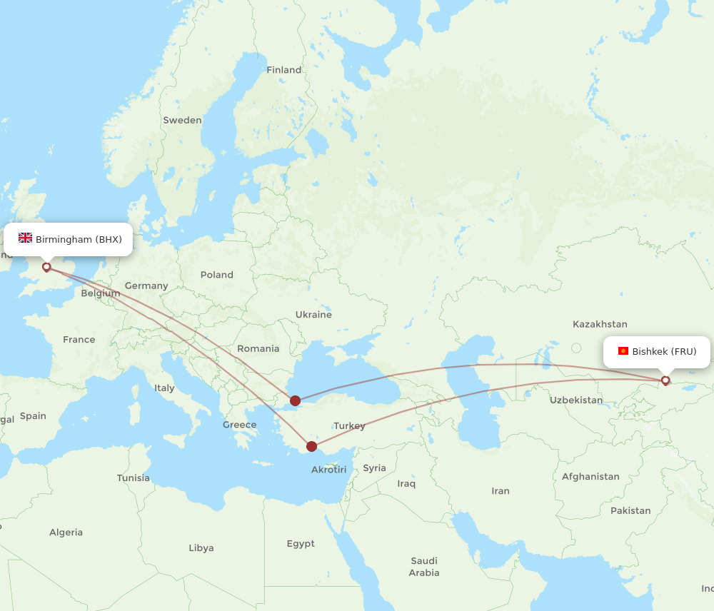 BHX-FRU flight routes