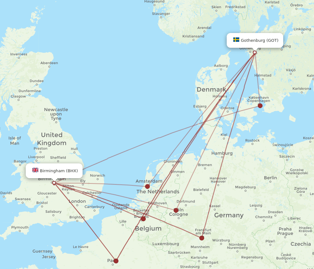 BHX-GOT flight routes