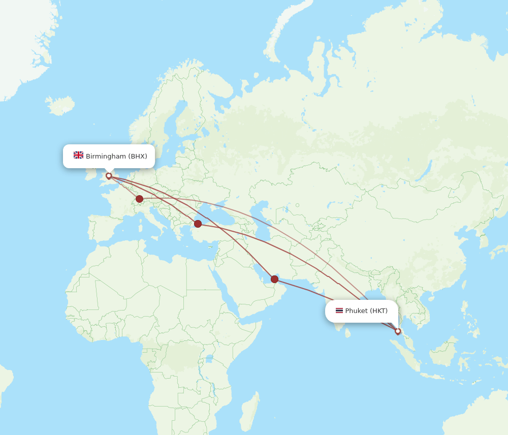 BHX-HKT flight routes