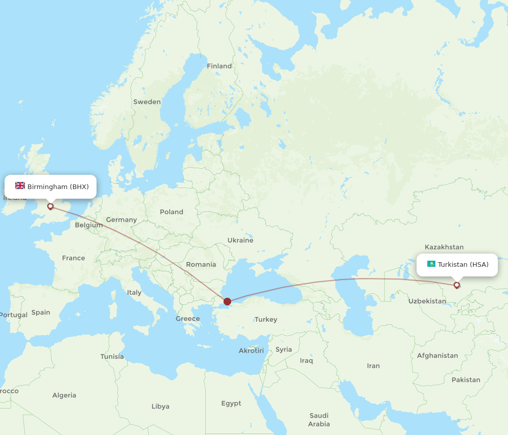 BHX-HSA flight routes
