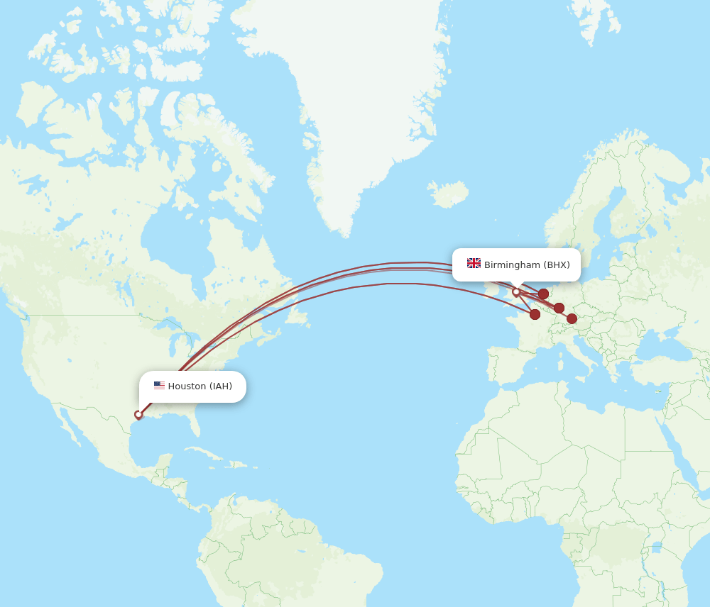 BHX-IAH flight routes