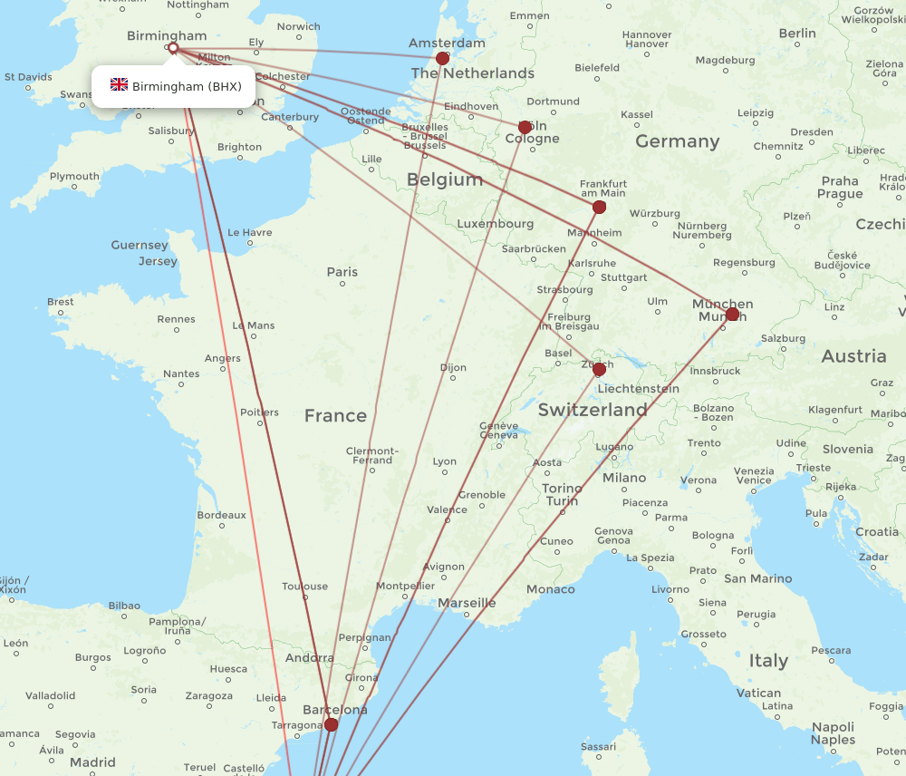BHX-IBZ flight routes