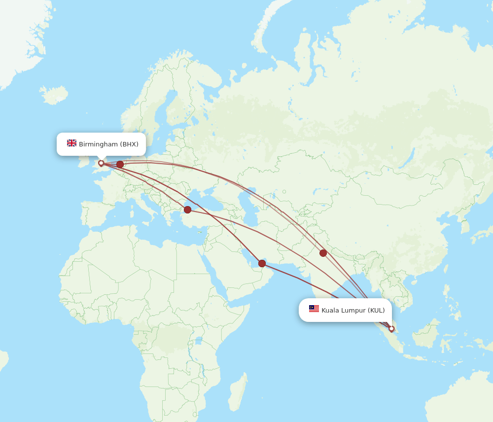 BHX-KUL flight routes