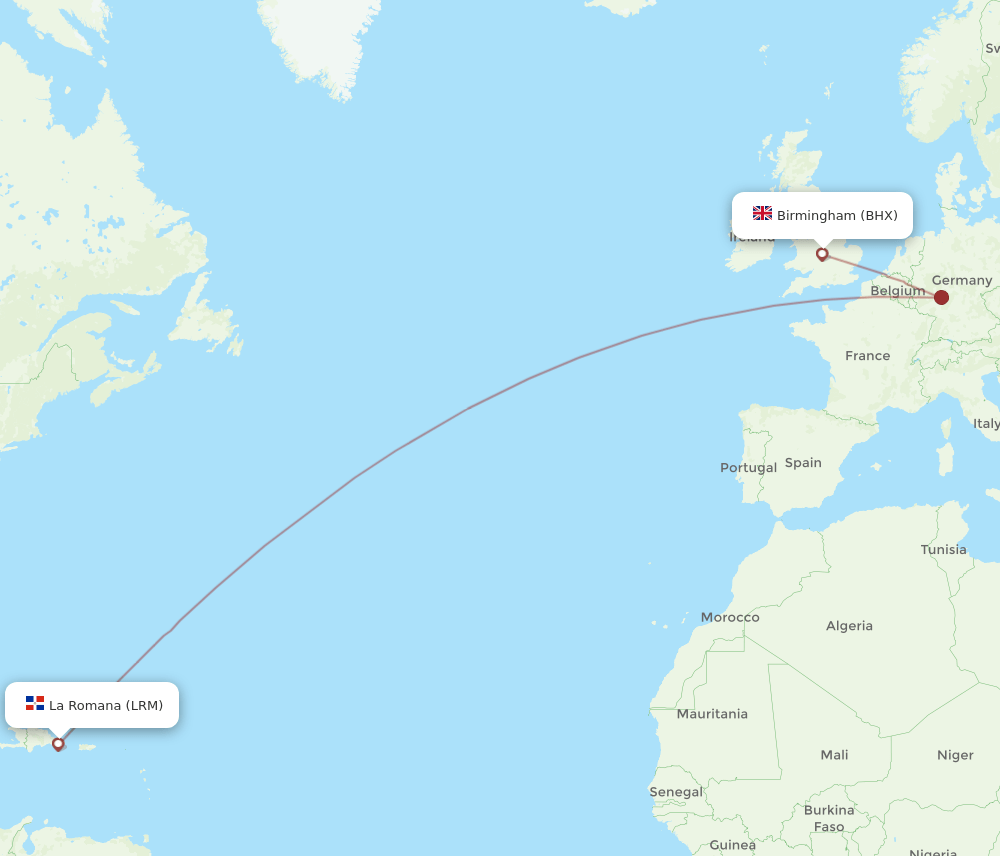 BHX-LRM flight routes