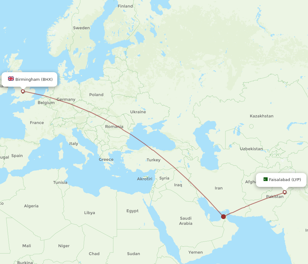 BHX-LYP flight routes