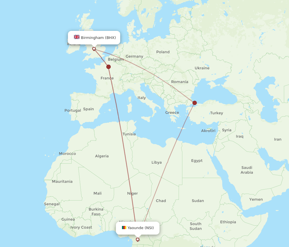 BHX-NSI flight routes