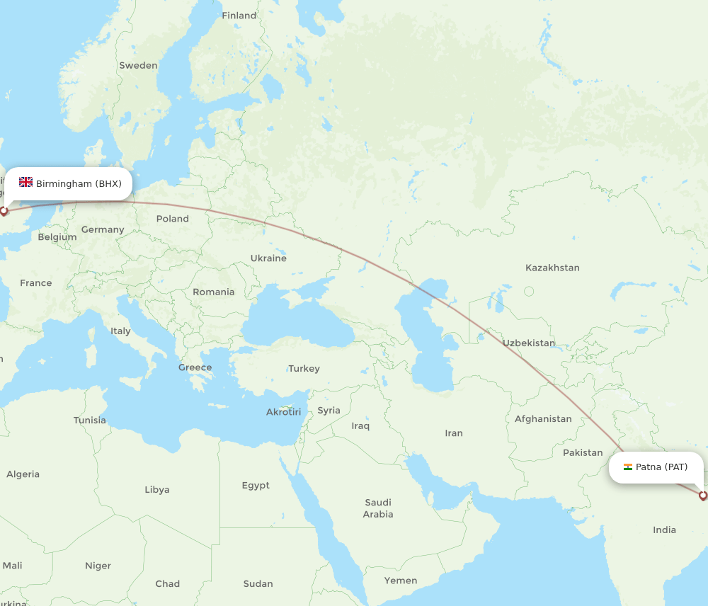 BHX-PAT flight routes